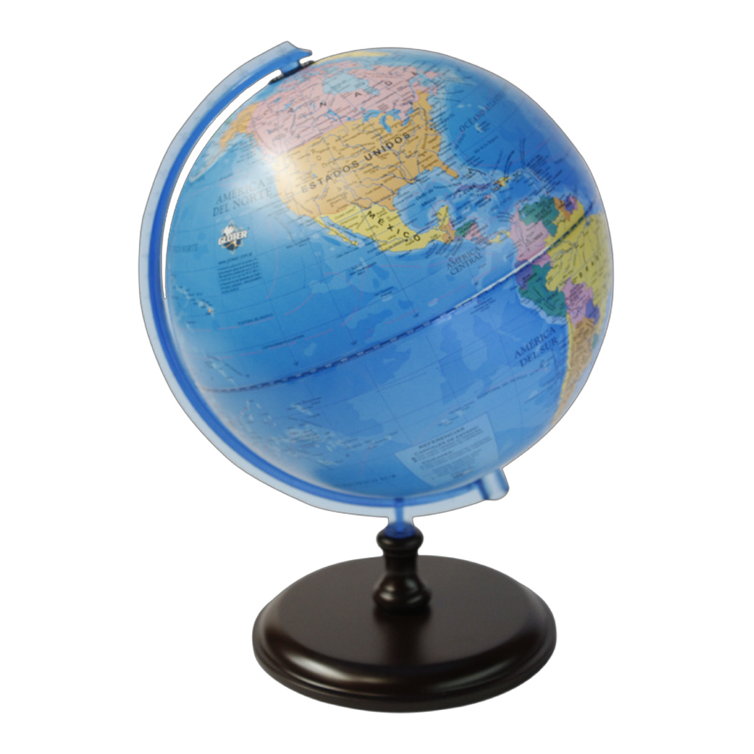  GLOBO TERRAQUEO 309W PLOW BASE MADERA30CM POLITICO