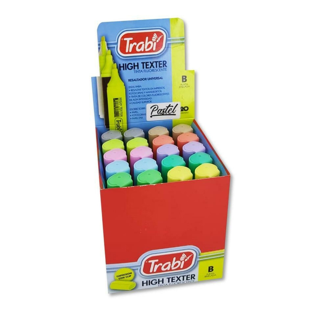  RESALTADOR CHATO TRABI X20 PASTEL  SURTIDO