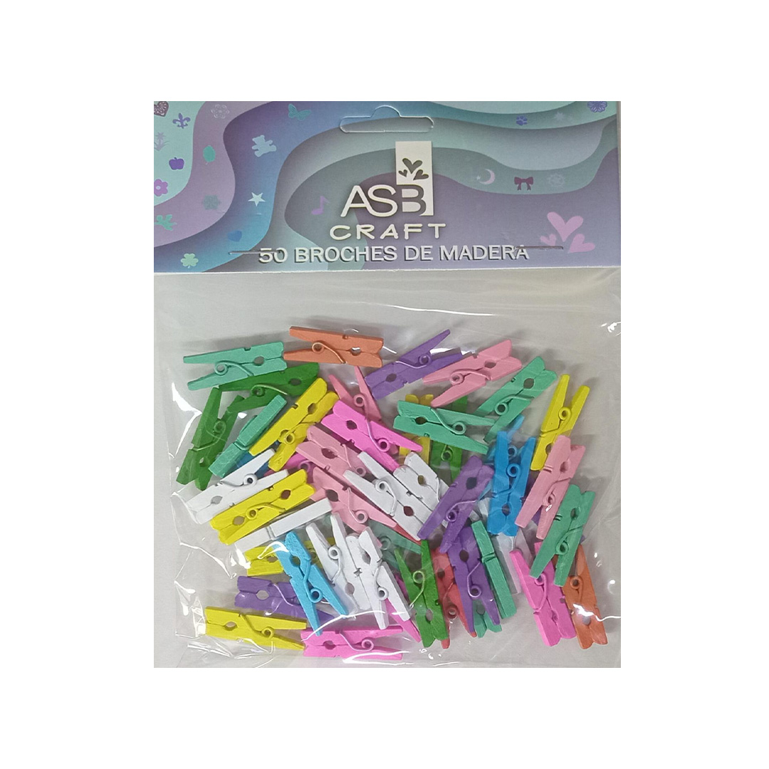  BROCHE ASB MADERA PASTEL COLOR 2.5CM X50