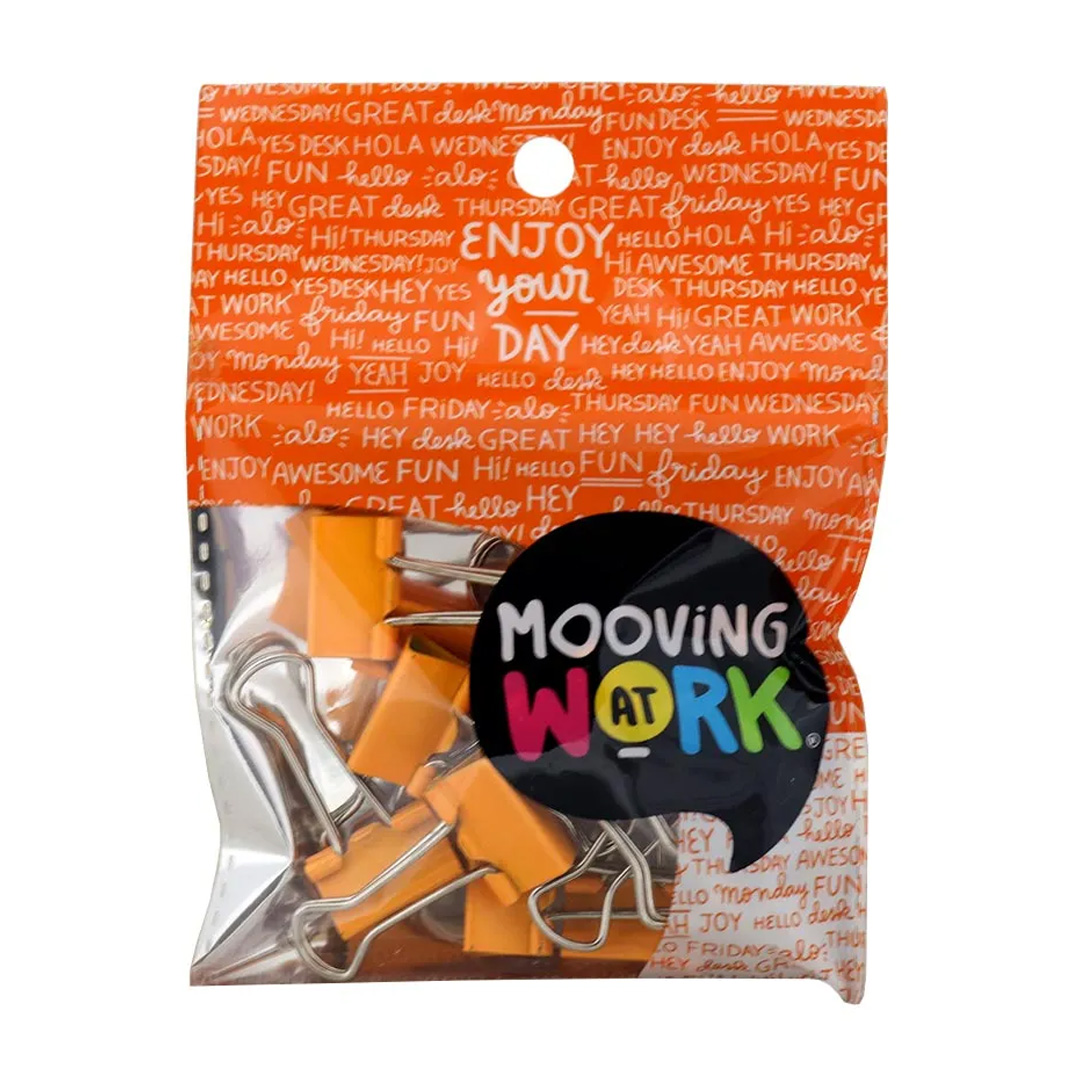  CLIPS BINDER MOOVING 19MM NARANJA X12
