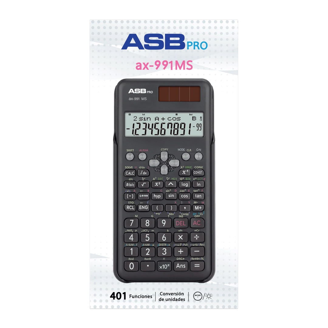  CALCULADORA ASB PRO CIENTIFICA AX-991MS 401 FUNCIONES