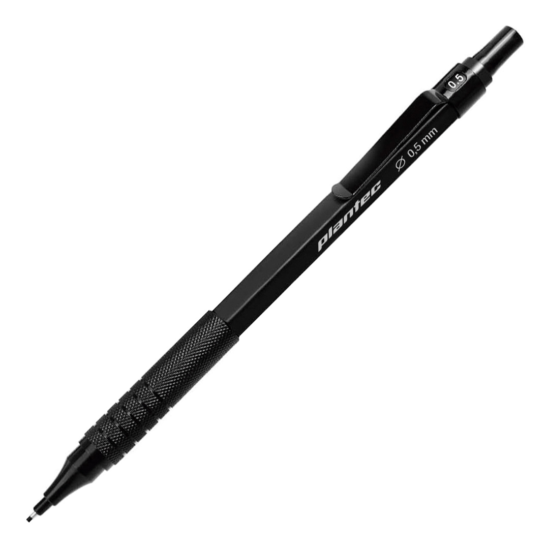  LAPIZ MECANICO PLANTEC PROFESIONAL  METAL 0.5MM NEGRO X12