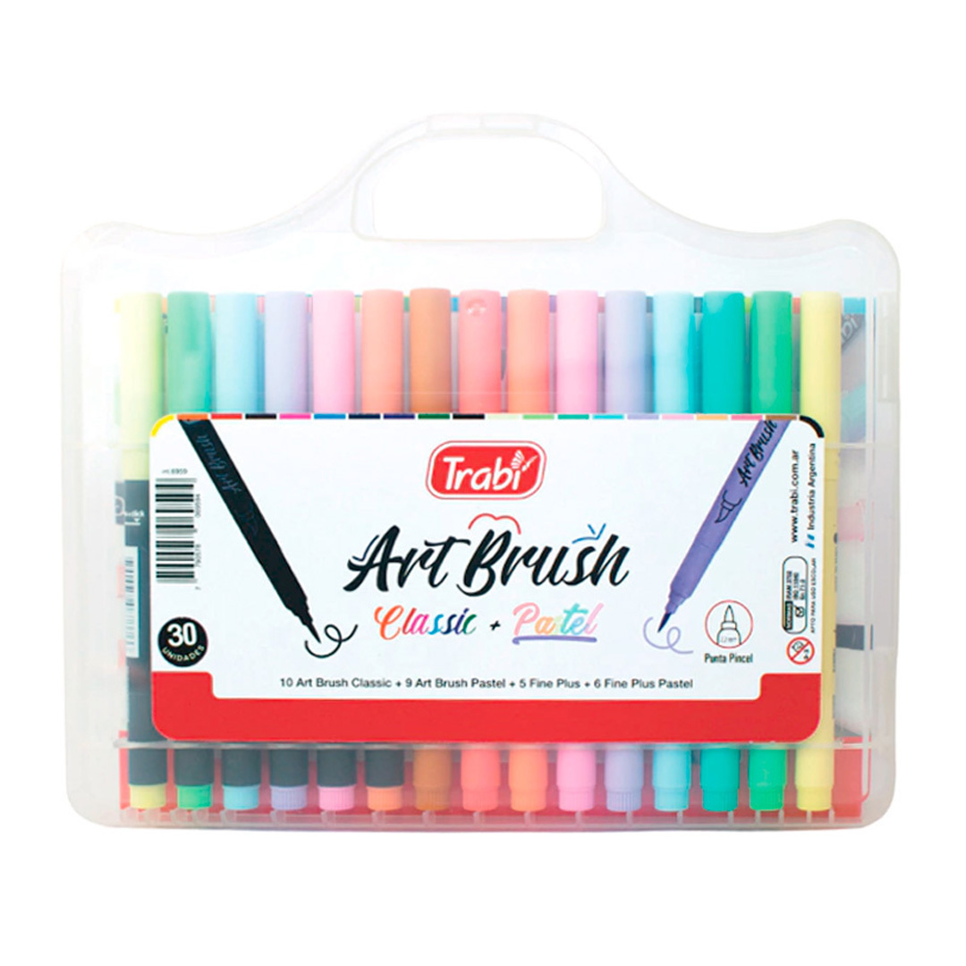  MARCADOR PUNTA PINCEL TRABI X30 SURTIDOS  CLASSIC + PASTEL