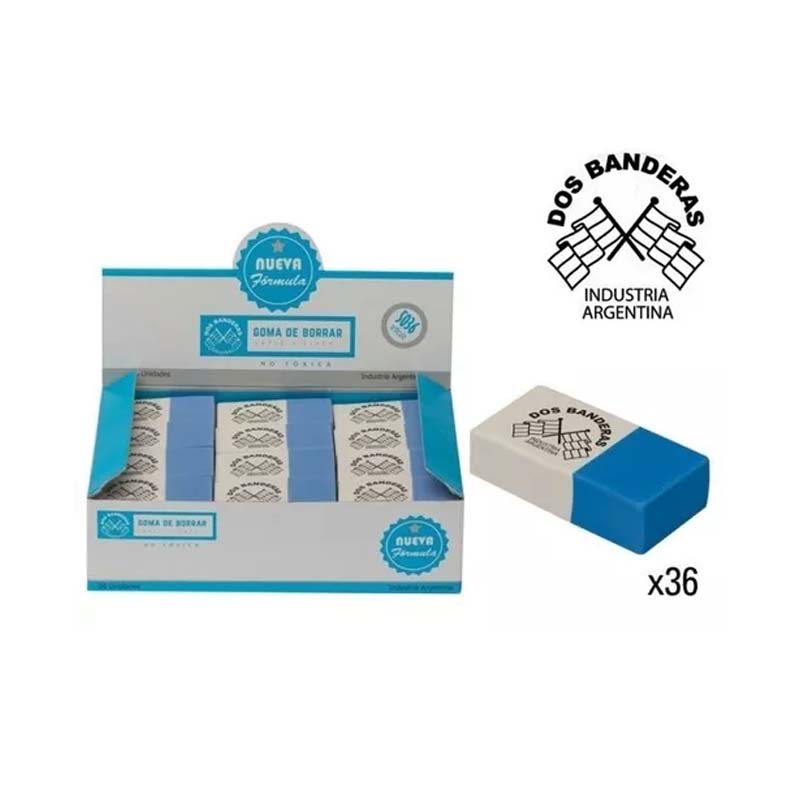  GOMA DOS BANDERAS 5036 X 36 AZUL/ BLANCA  PLASTICA