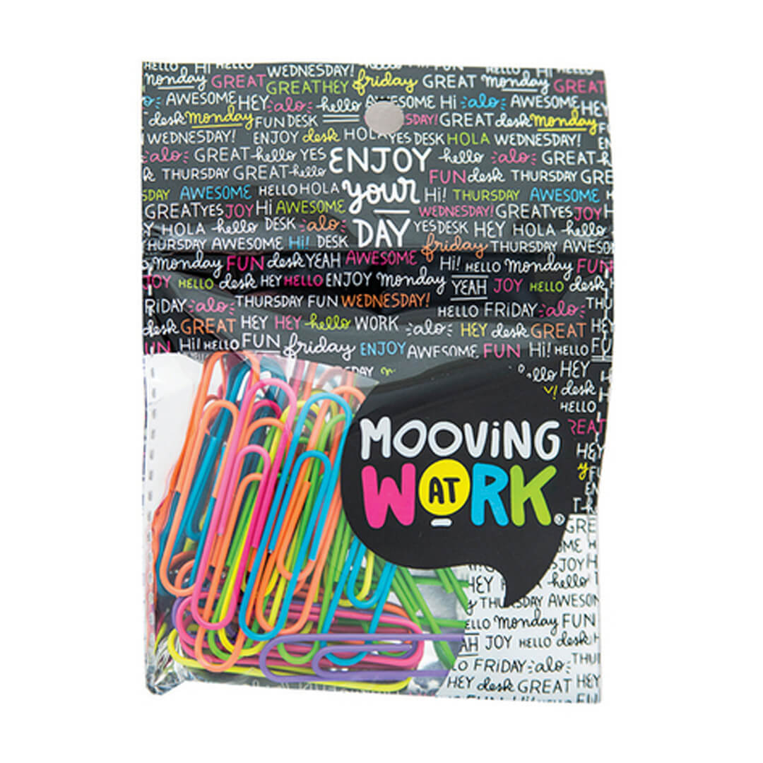  CLIPS MOOVING PAPER CLIPS 50MM  MULTICOLOR X25