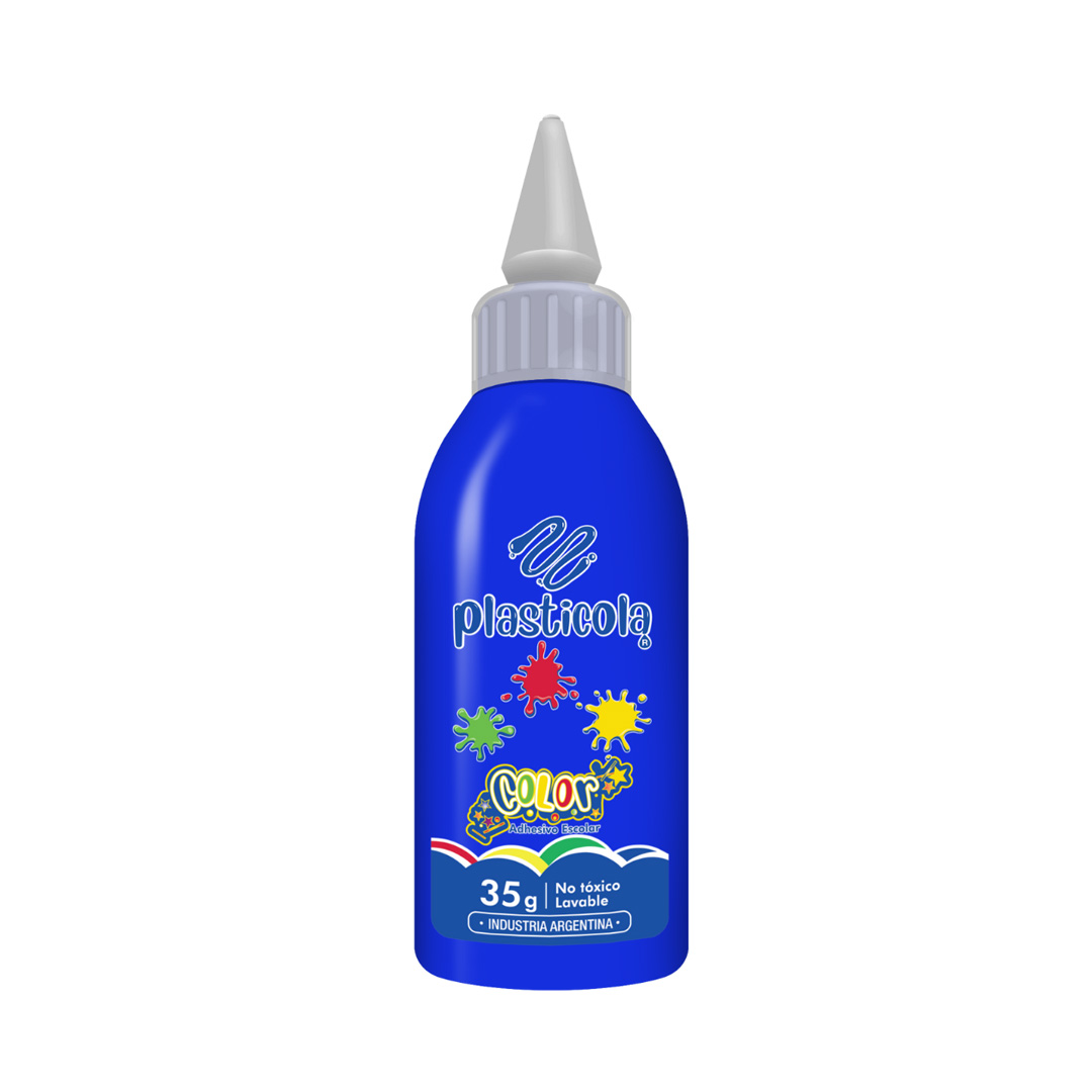  ADHESIVO COLOR PLASTICOLA 40GR AZUL X12