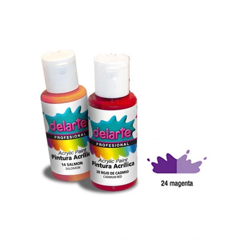  ACRILICO DELARTE 50CC X 6 UNIDADES  MAGENTA