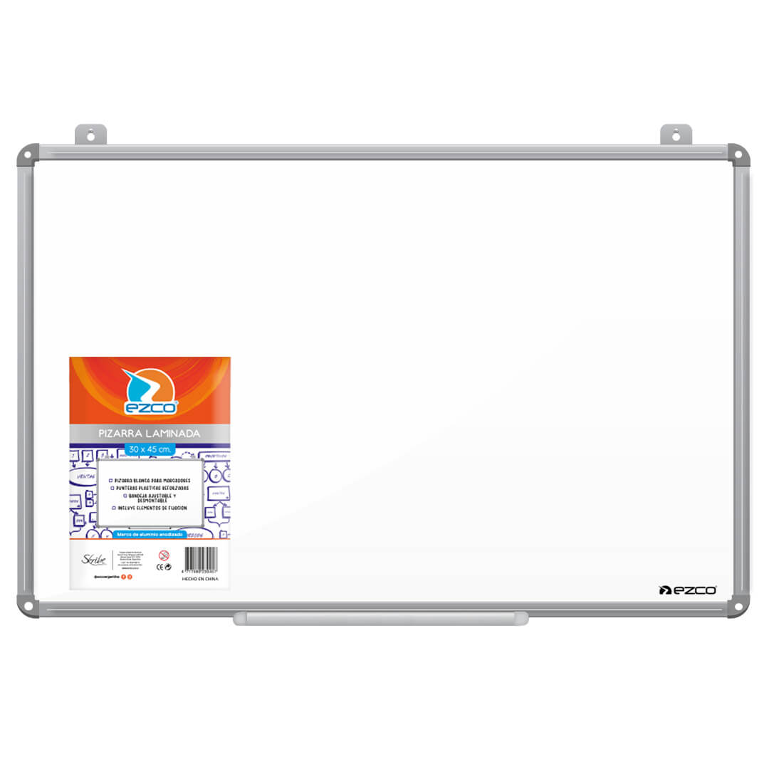  PIZARRA EZCO LAMINADA BLANCA MARCO  ALUMNIO 30X45