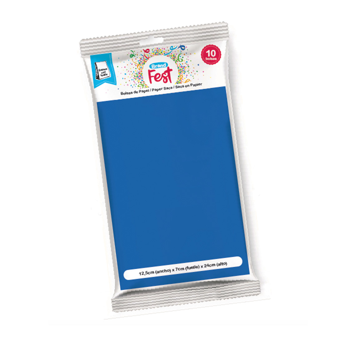  BOLSA COTILLON BRANDPACK 12X7X24 X10  AZUL