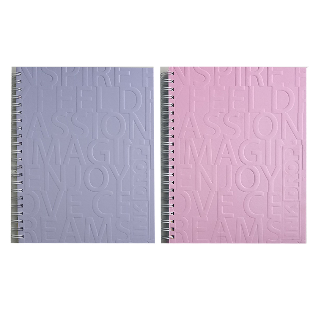  CUADERNO INKDROP A4 22X29 TAPA DURA  ESPIRAL 100H RELIEVE PASTEL