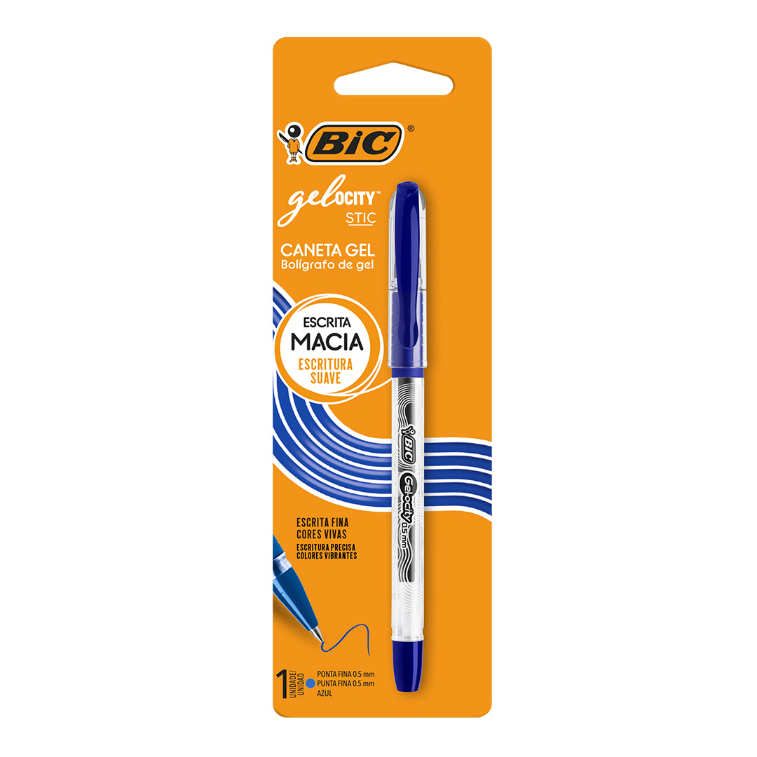  ROLLER GEL BIC GELOCITY STIC 05MM BLISTER X1 AZUL
