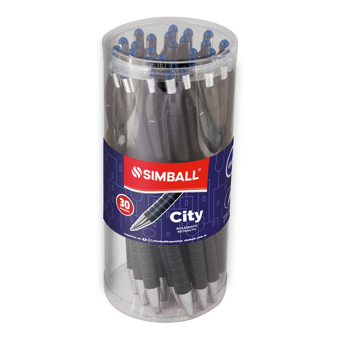  BOLIGRAFO RETRACTIL SIMBALL CITY X30  AZUL