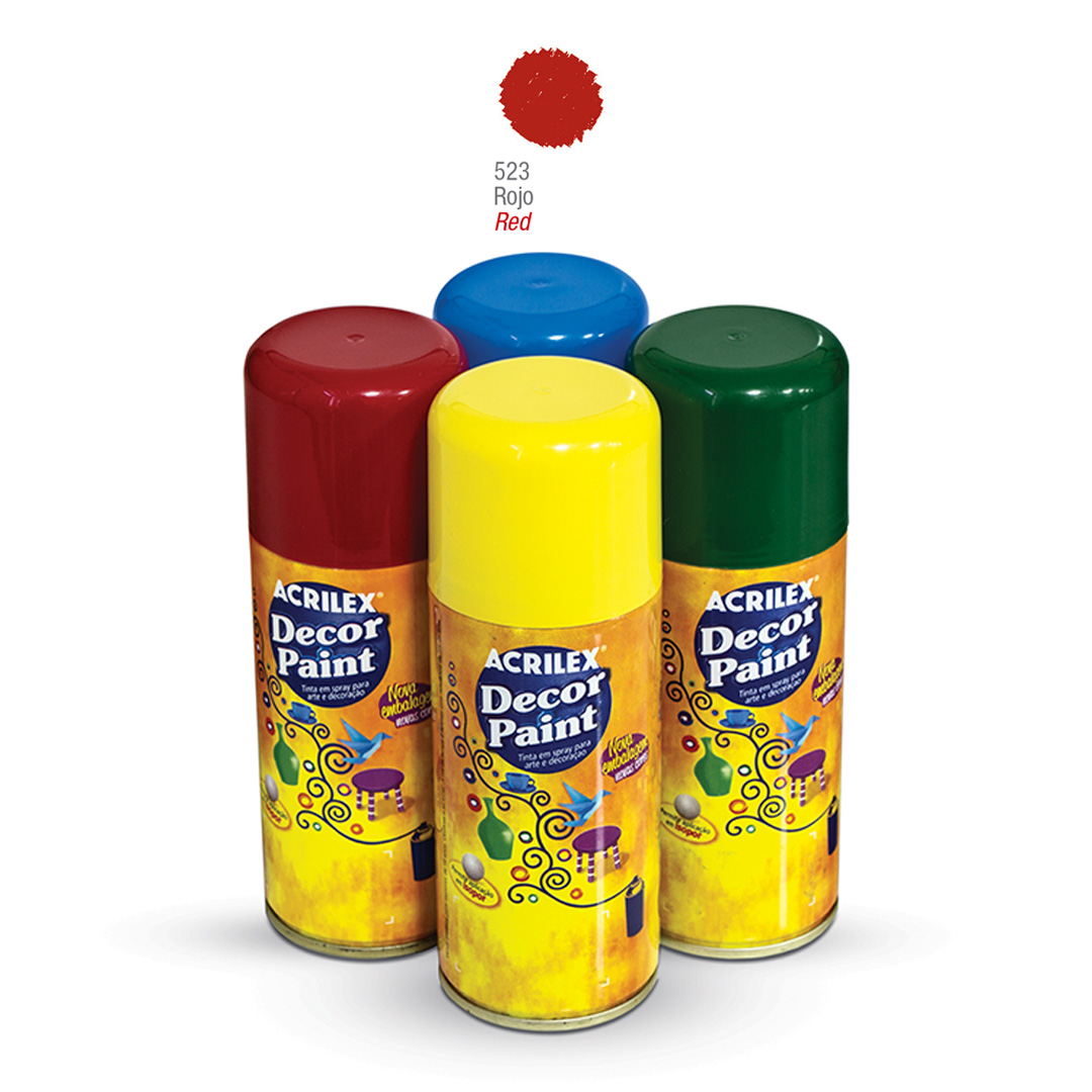  PINTURA AEROSOL ACRILEX DECOIR PAINT  150ML ROJO