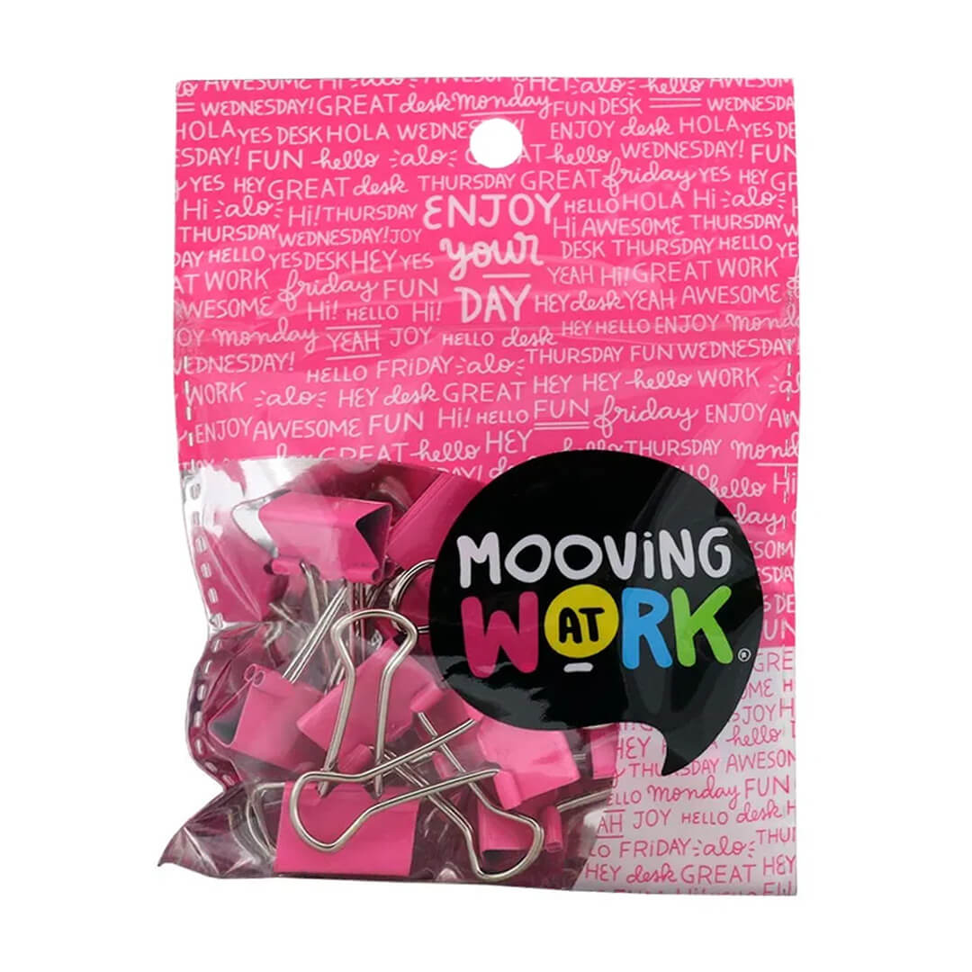  CLIPS BINDER MOOVING 19MM ROSA X12