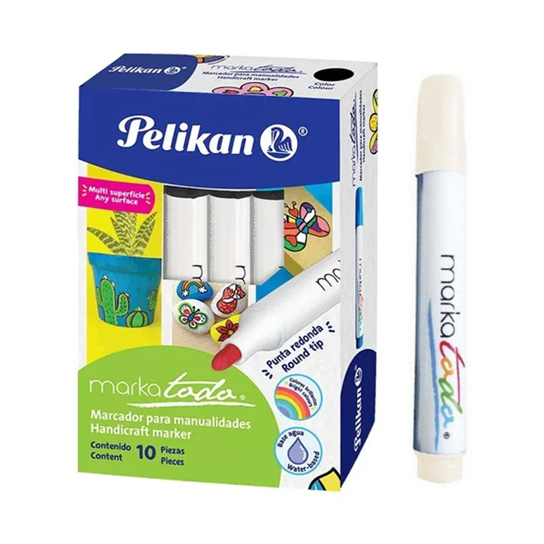  MARCADOR PELIKAN MARKATODO PUNTA REDONDA  BLANCO X10