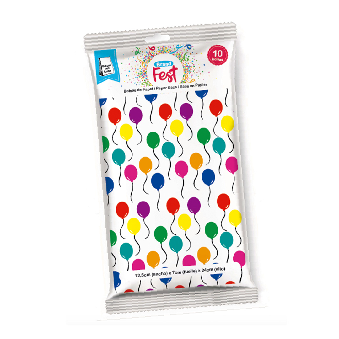  BOLSA COTILLON BRANDPACK 12X7X24 X10  GLOBOS