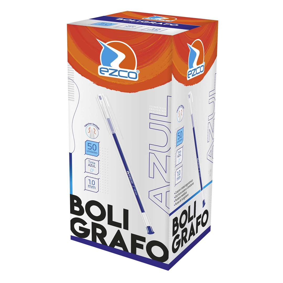  BOLIGRAFO EZCO 1MM AZUL X50 032