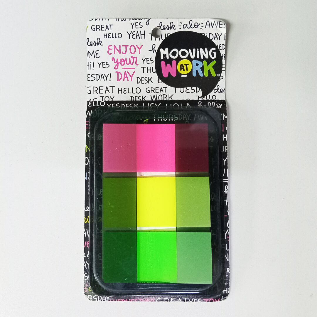  BANDERITA AUTOADHESIVA MOOVING FLUO  ANCHA DISPLAY X20