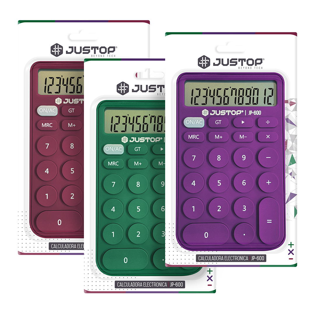  CALCULADORA JUSTOP JP-600  COLORES SURTIDO