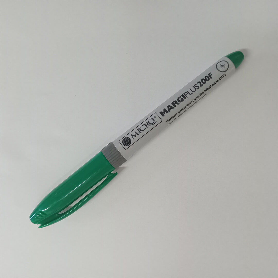 MARCADOR PERMANENTE MICRO MARGI 200F  1MM VERDE X12