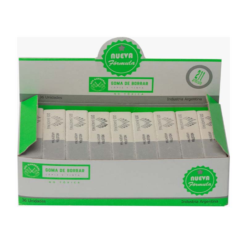  GOMA DOS BANDERAS 211 X 36 BLANCA / GRIS