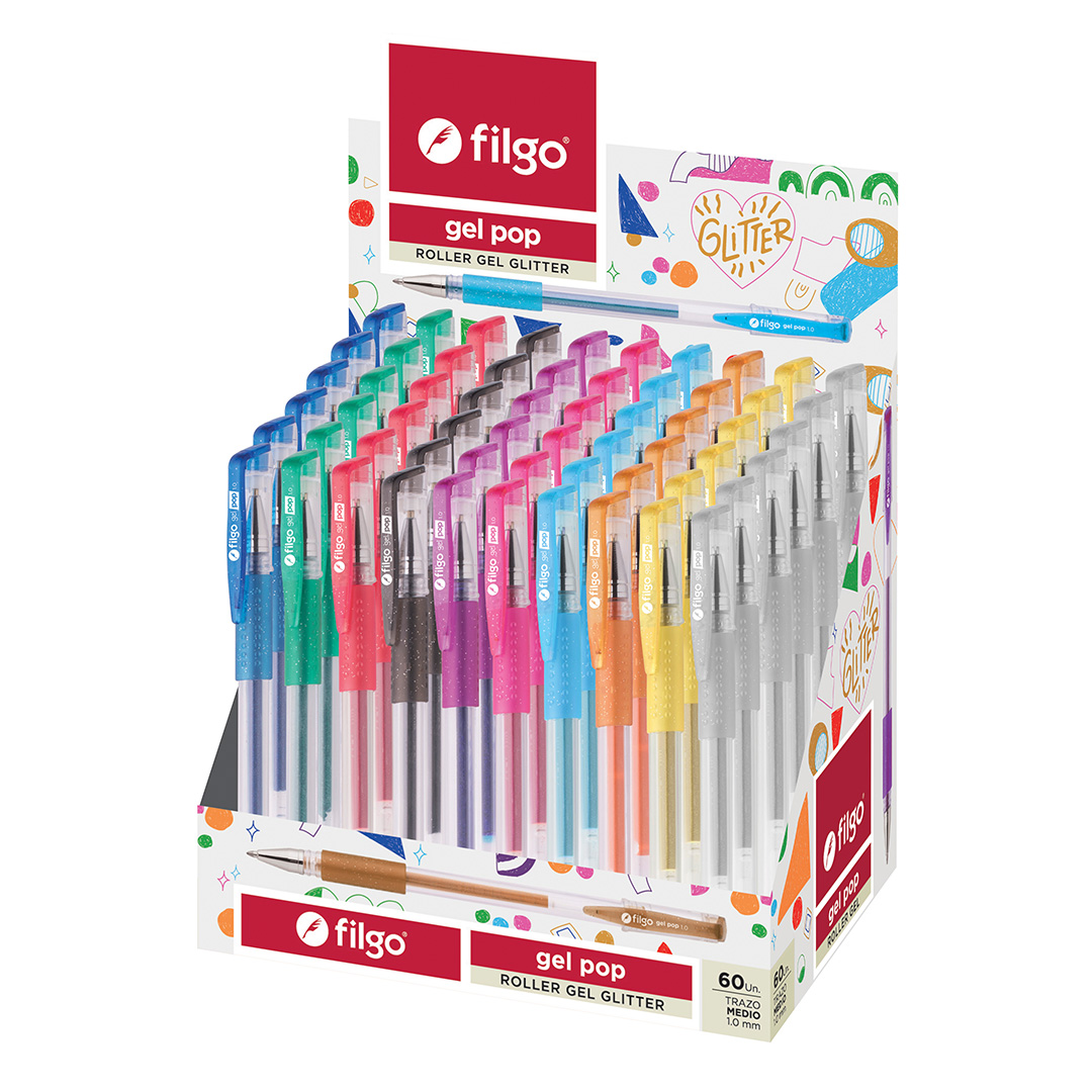  ROLLER GEL FILGO POP X60 GLITTER SURTIDO