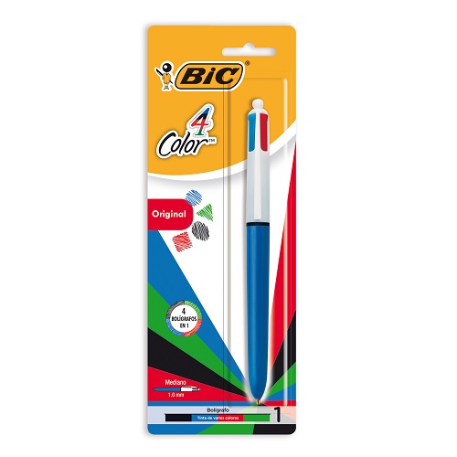  BOLIGRAFO RETRACTIL BIC 4 COLORES  CLASICOS BLISTER X1