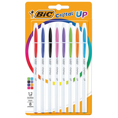  BOLIGRAFO BIC CRISTAL UP 1.2MM SURTIDO;
BLISTER X8