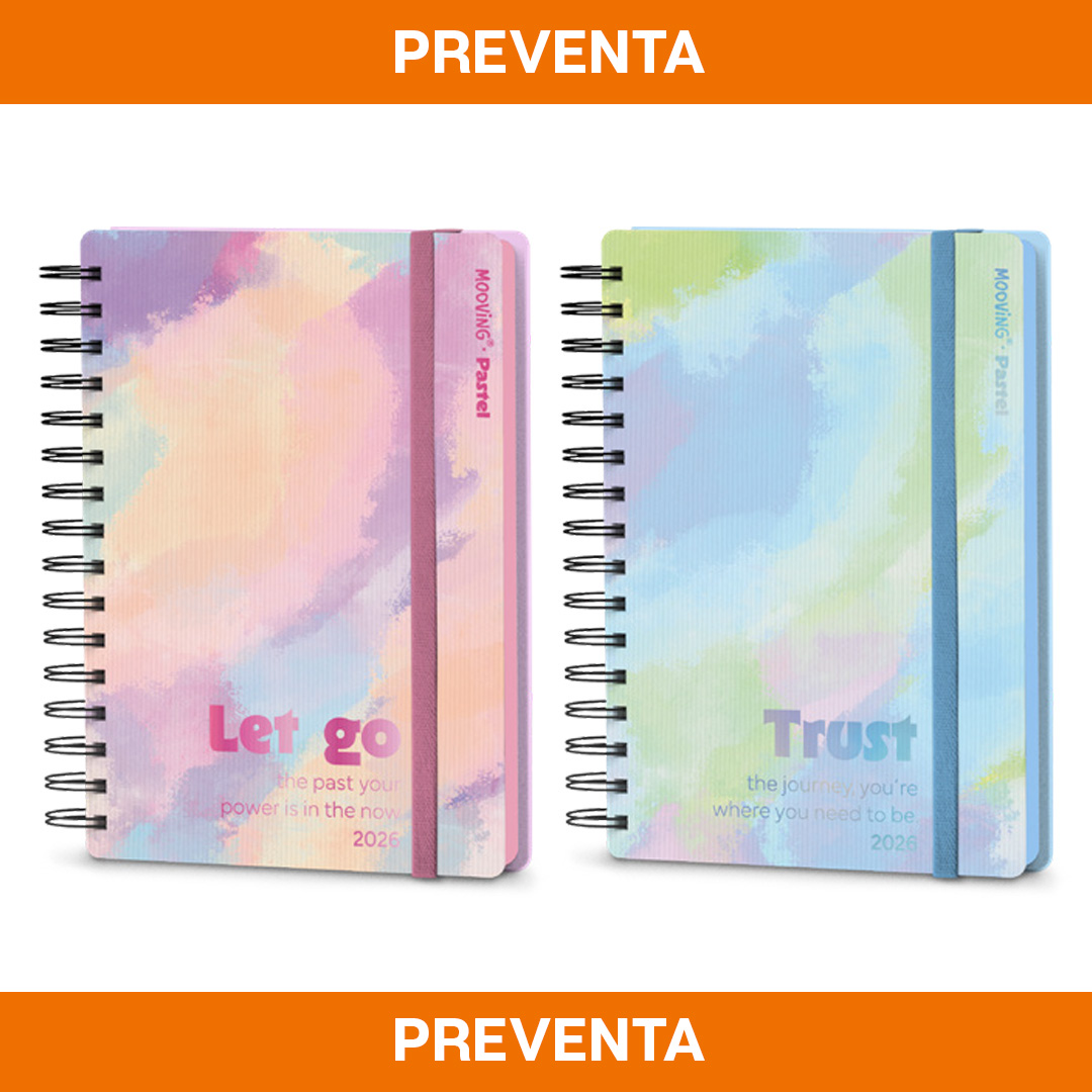  AGENDA MOOVING 15X21 DÍA POR PAGINA  PASTEL