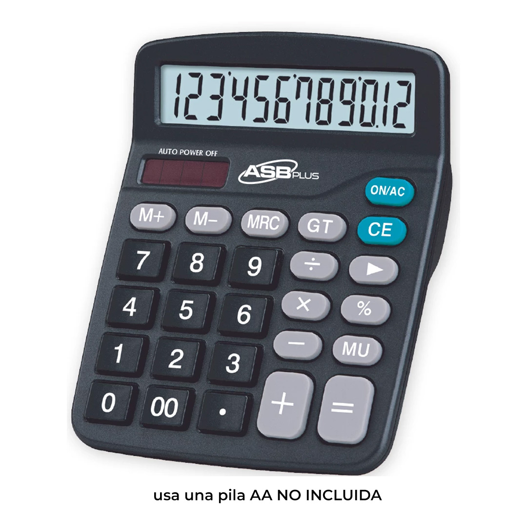  CALCULADORA ASB MEDIANA NEGRO AS-12N 12 DIGITOS