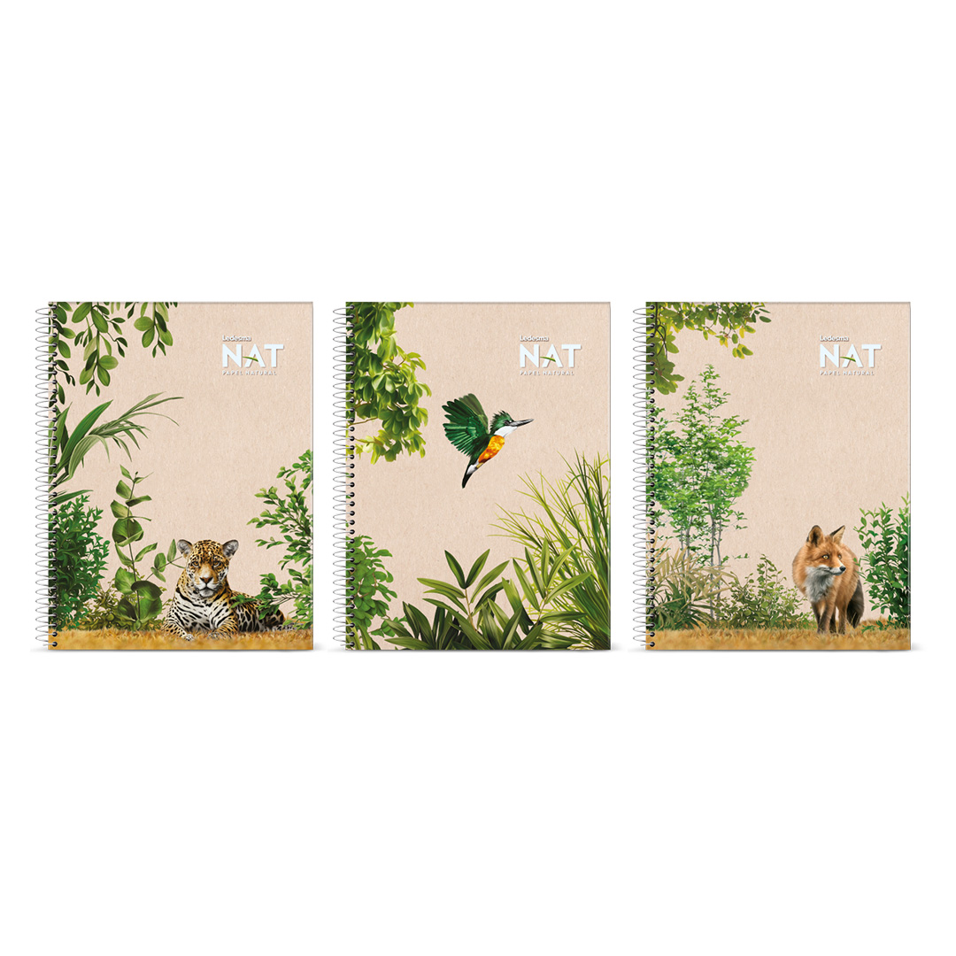  CUADERNO NAT 22X29 TAPA FLEXIBLE  ESPIRAL 70 HOJAS RAYADO