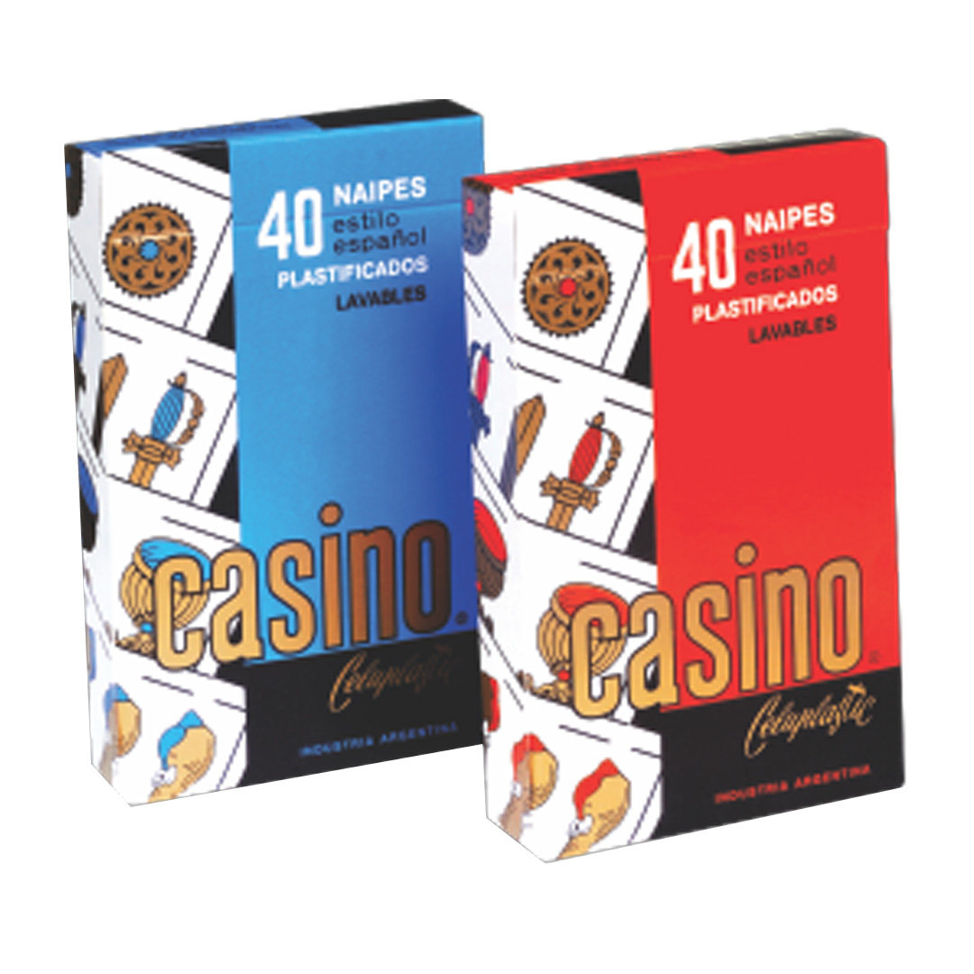  NAIPES ESPANOLES CASINO X40 PACK X12  SURTIDA ROJO AZUL