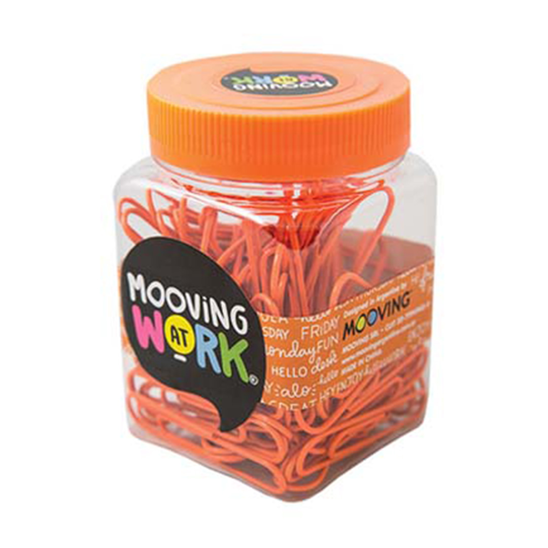  CLIPS MOOVING PAPER CLIPS 50MM FRASCOX80 NARANJA FLUO