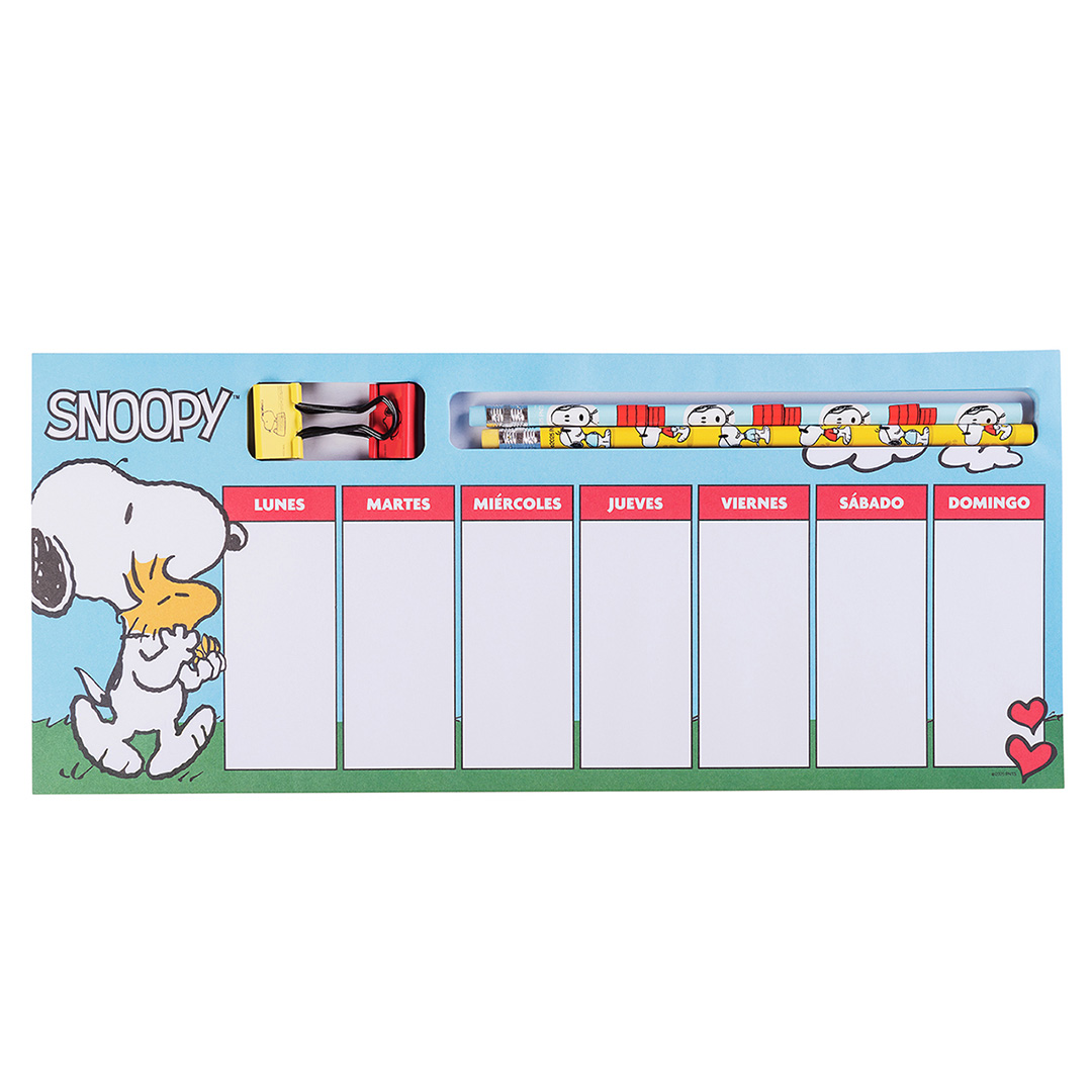  PLANNER MOOVING SEMANAL SNOOPY CON  ACCESORIOS