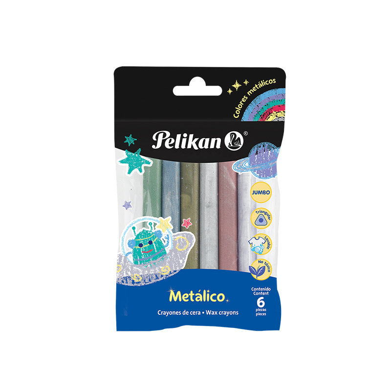  CRAYON PELIKAN JUMBO METALICO X6