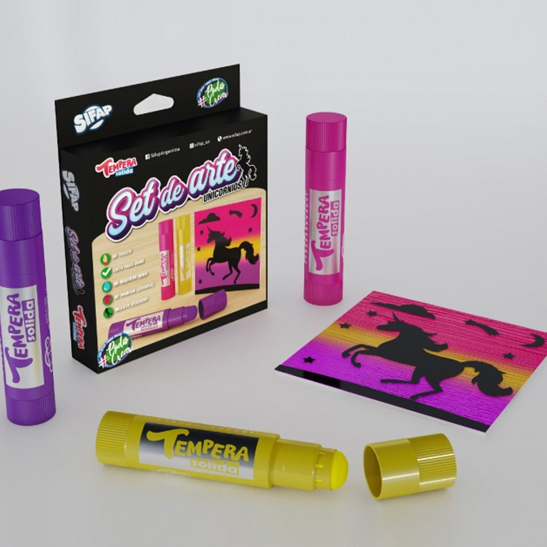  SET TEMPERA SOLIDA SIFAP UNICORNIO