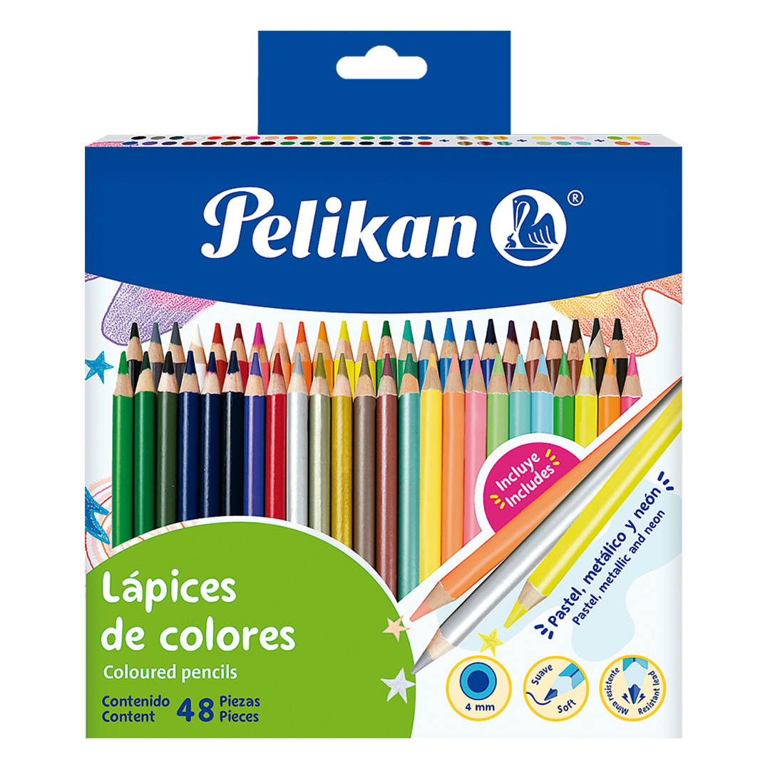  LAPIZ COLOR PELIKAN 4MM SURTIDO X48