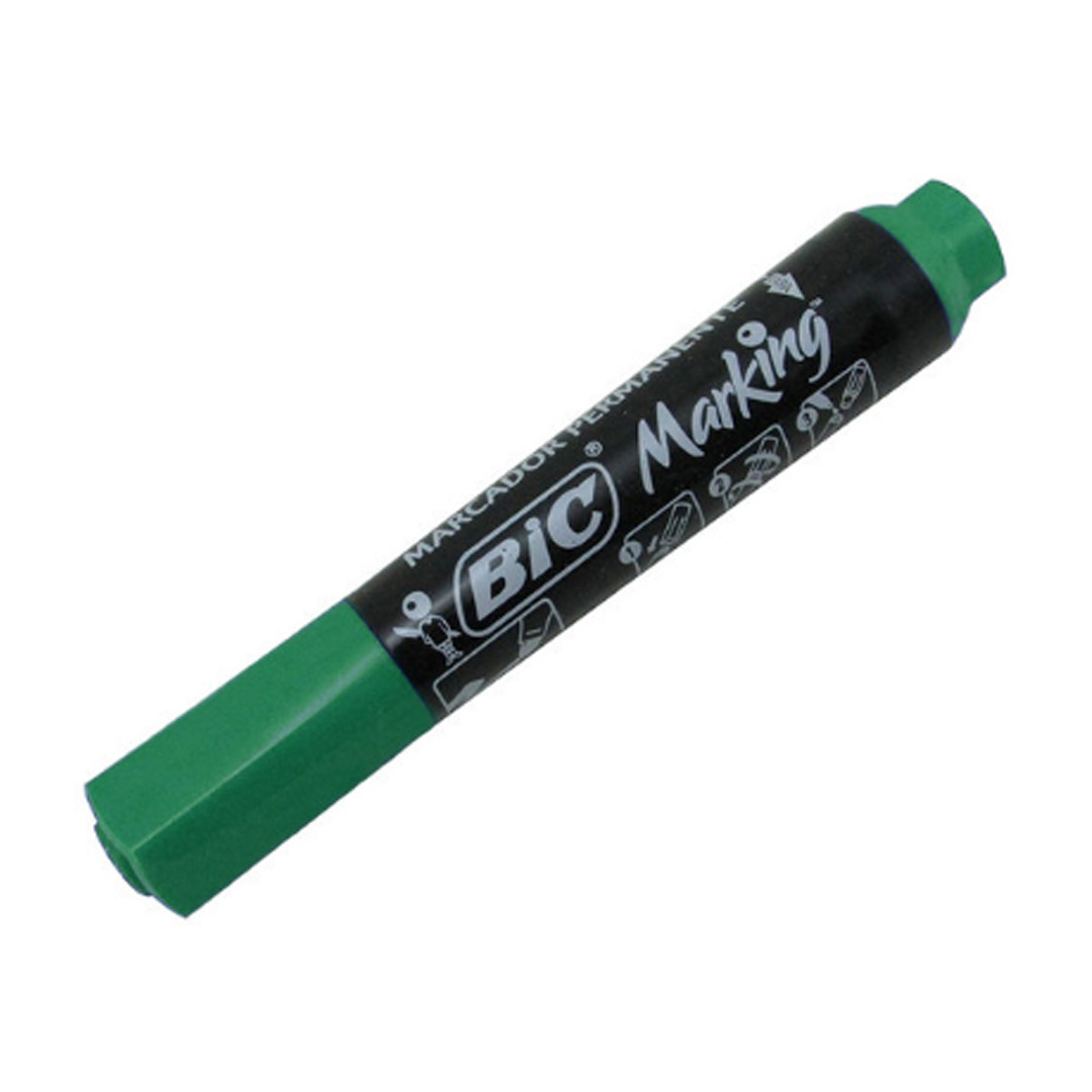  MARCADOR PERMANENTE BIC PUNTA REDONDAVERDE X12