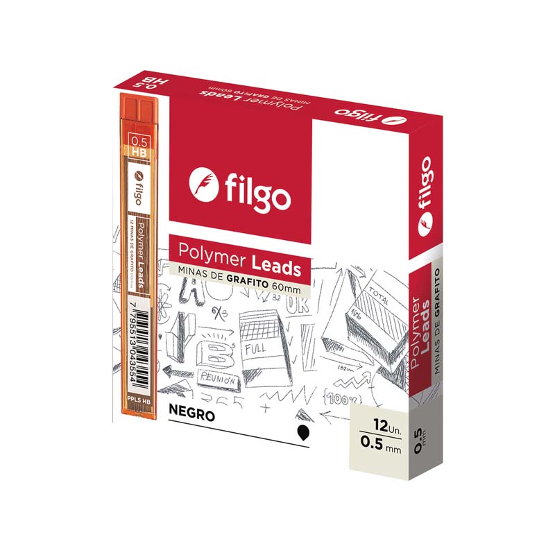  MINA LAPIZ MECANICO FILGO 0.5MM HB X12