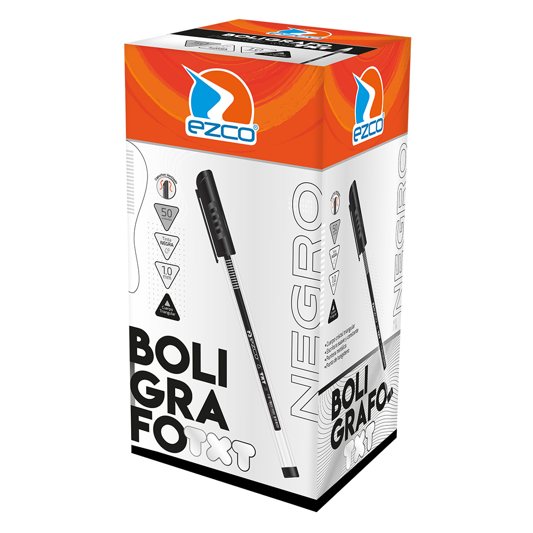  BOLIGRAFO EZCO 1MM TXT NEGRO X50 032