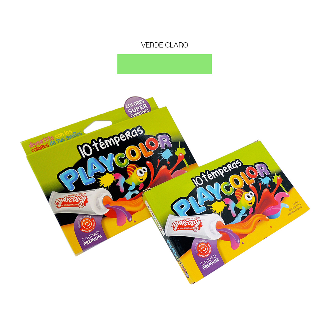  TEMPERA PLAYCOLOR 8MM X10 VERDE CLARO