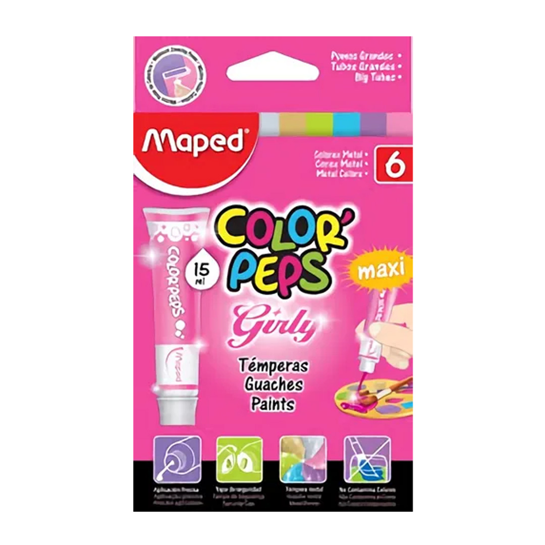  TEMPERA MAPED 15ML X6 GIRLY