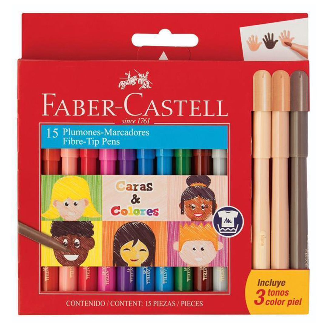  MARCADOR ESCOLAR FABER FIESTA 45 X12 + 3  TONOS