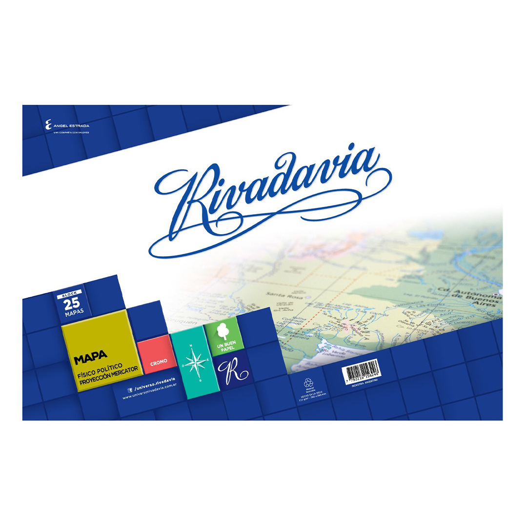  MAPAS CROMO RIVADAVIA X 25H PLANISFERIO FISICO/POLITICO