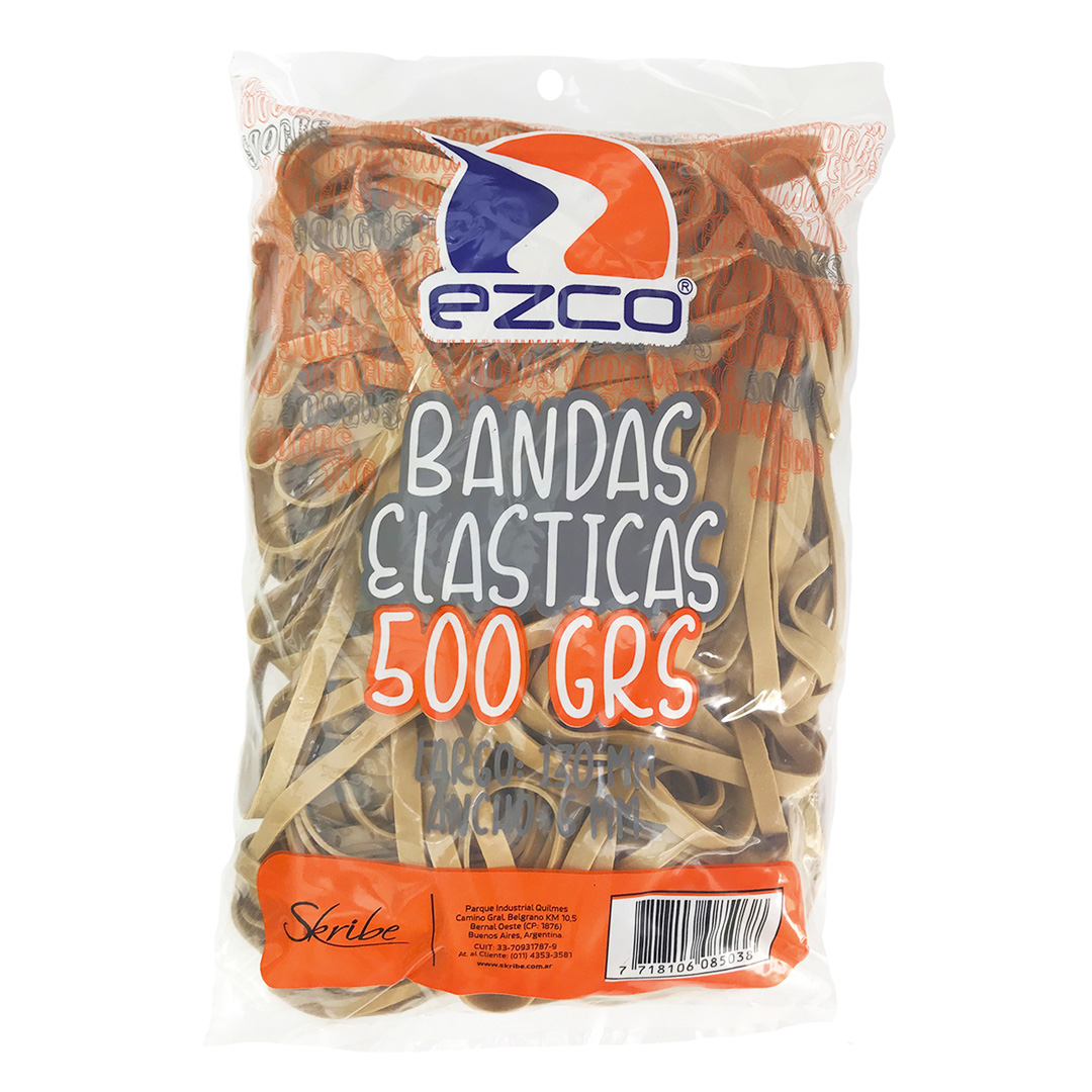  BANDA ELASTICA EZCO 130MM 500GR BOLSAANCHO 6MM