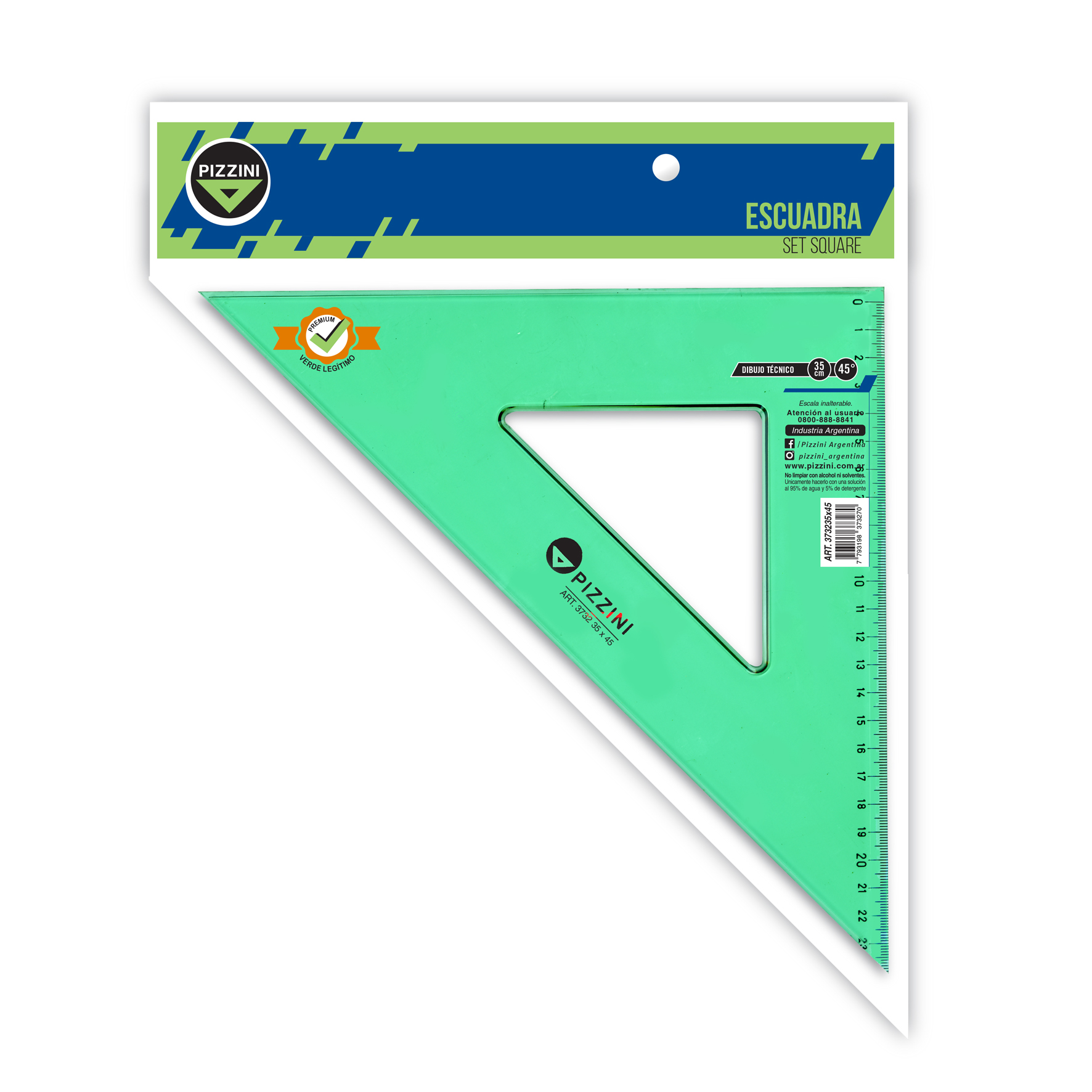  ESCUADRA PIZZINI ESTUDIO 45 35CM