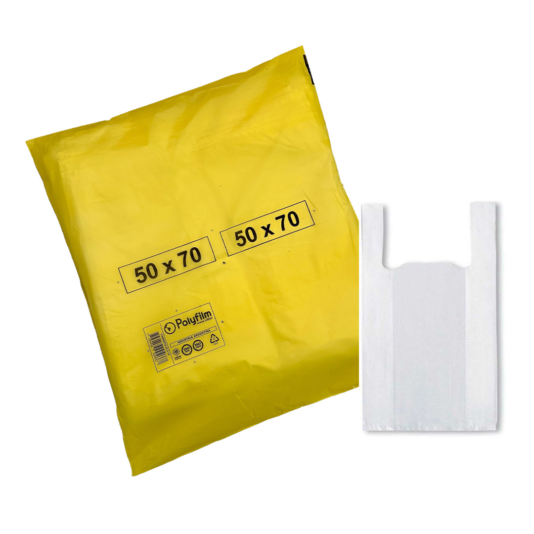  BOLSA CAMISETA POLYFILM 50X70 CM PACKX70 UNIDADES - BOLSON X10 PACK