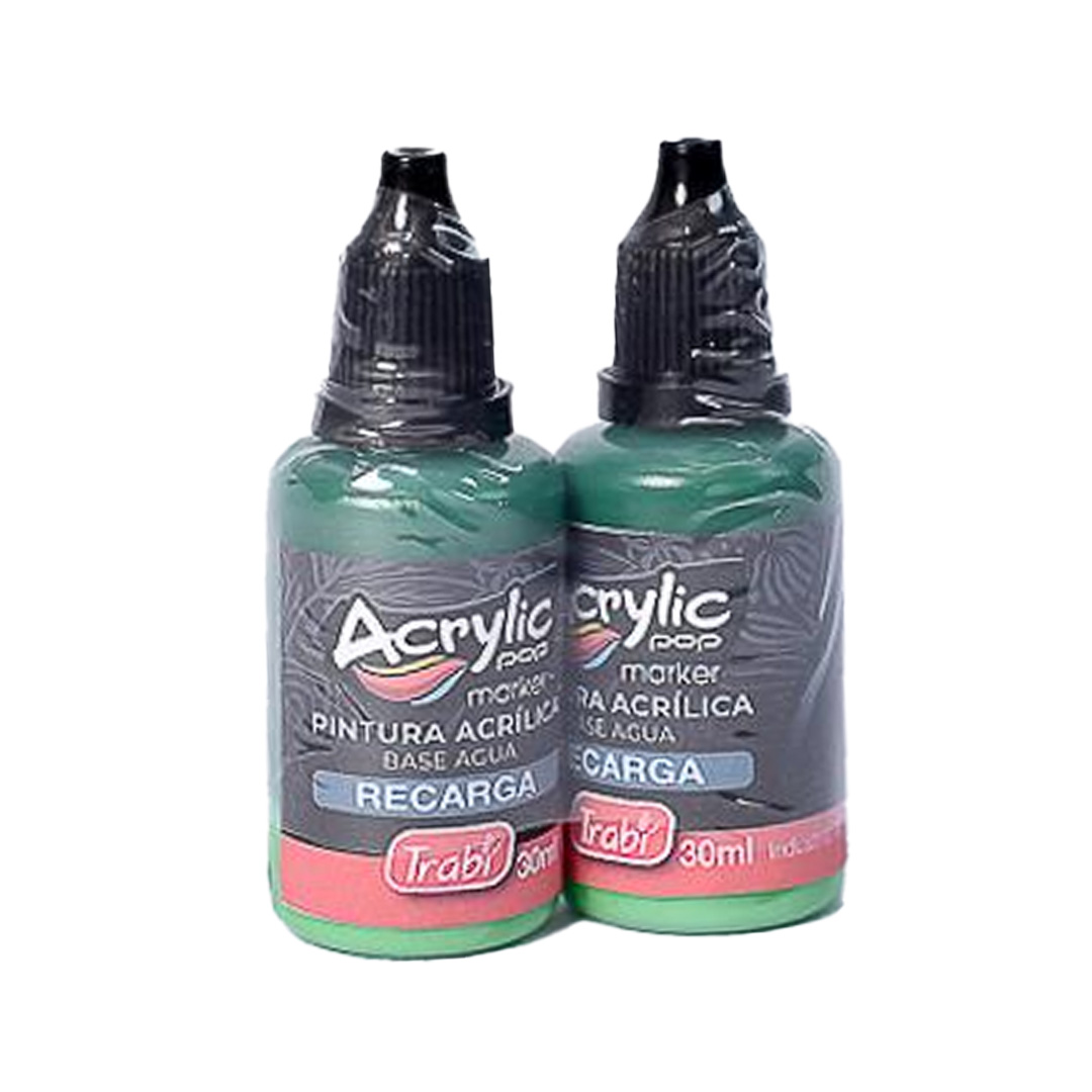  TINTA PARA MARCADOR ACRY LIC TRABI CAJA X2 VERDE