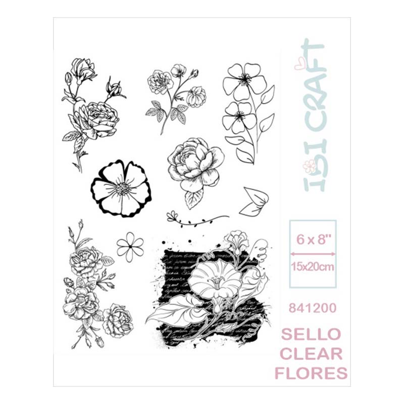  SELLO IBICRAFT SILICONA CRISTAL PLANCHA 6X8'' FLORES